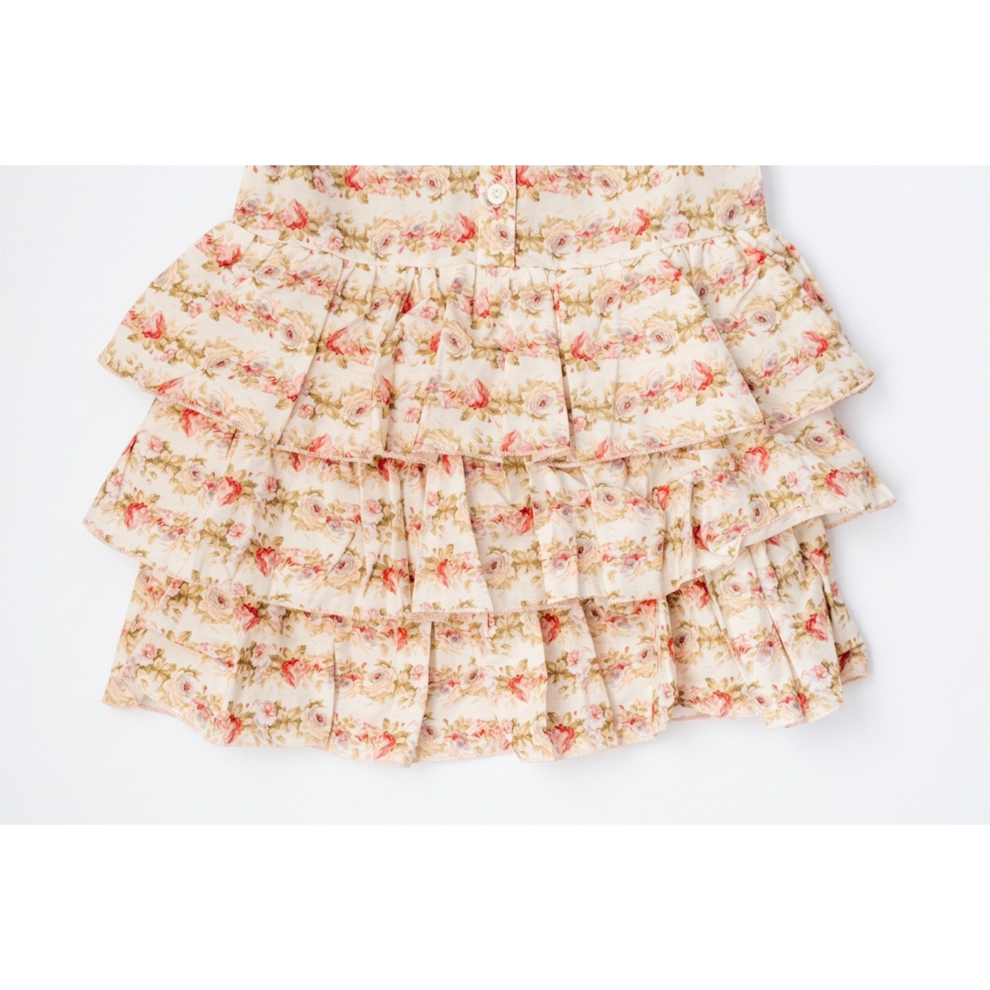 Floral ruffled skirt on a white background