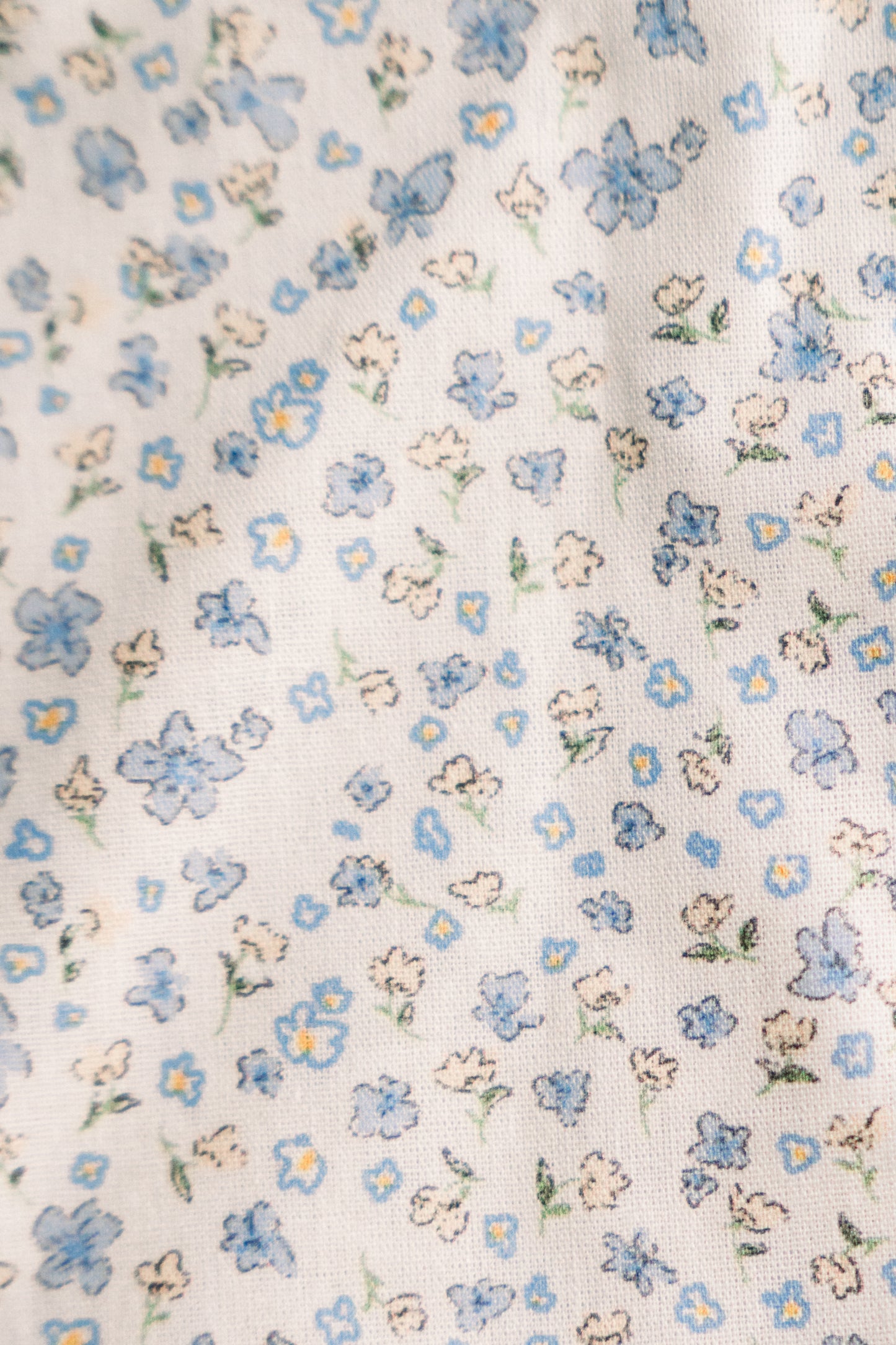 Bluebell Charm | Timeless Floral Ruffle Zipper Pouch