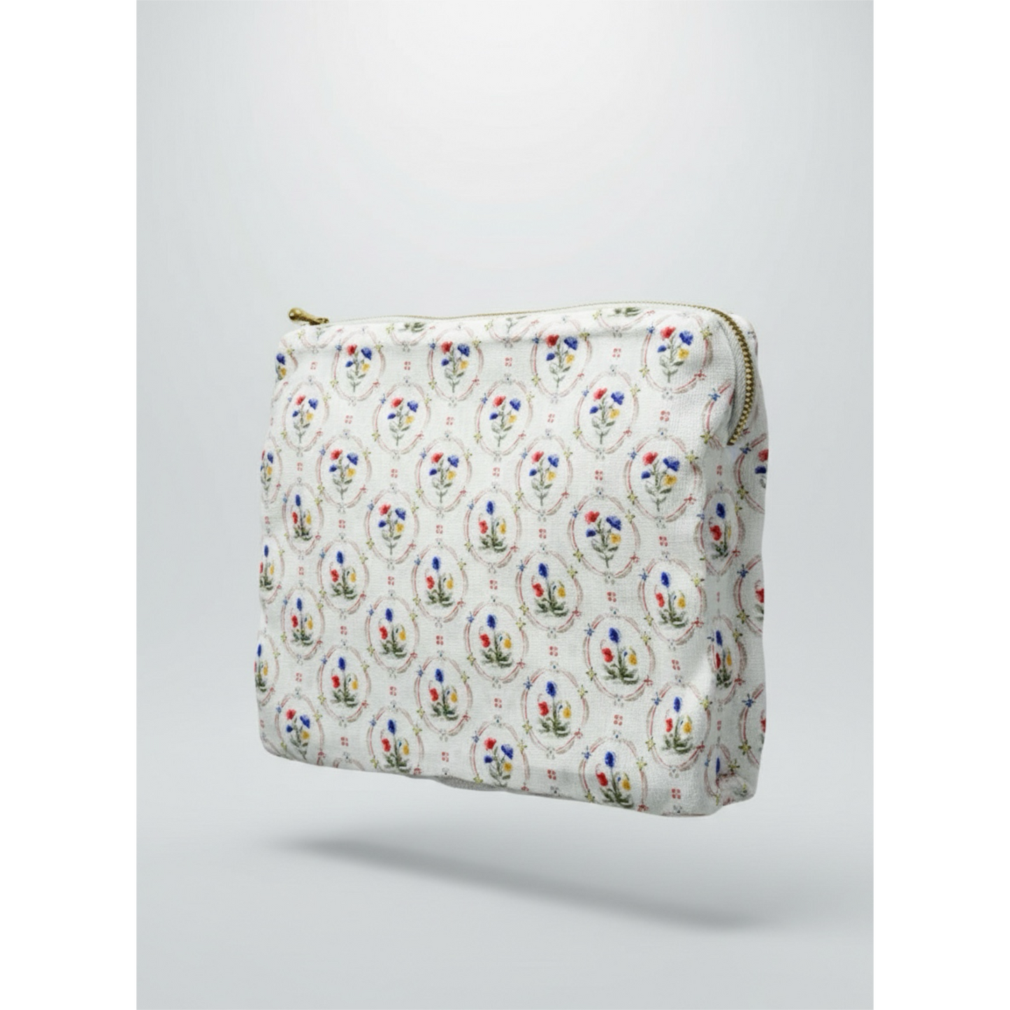 Victorian Garden |Timeless Floral Ruffle Zipper Pouch