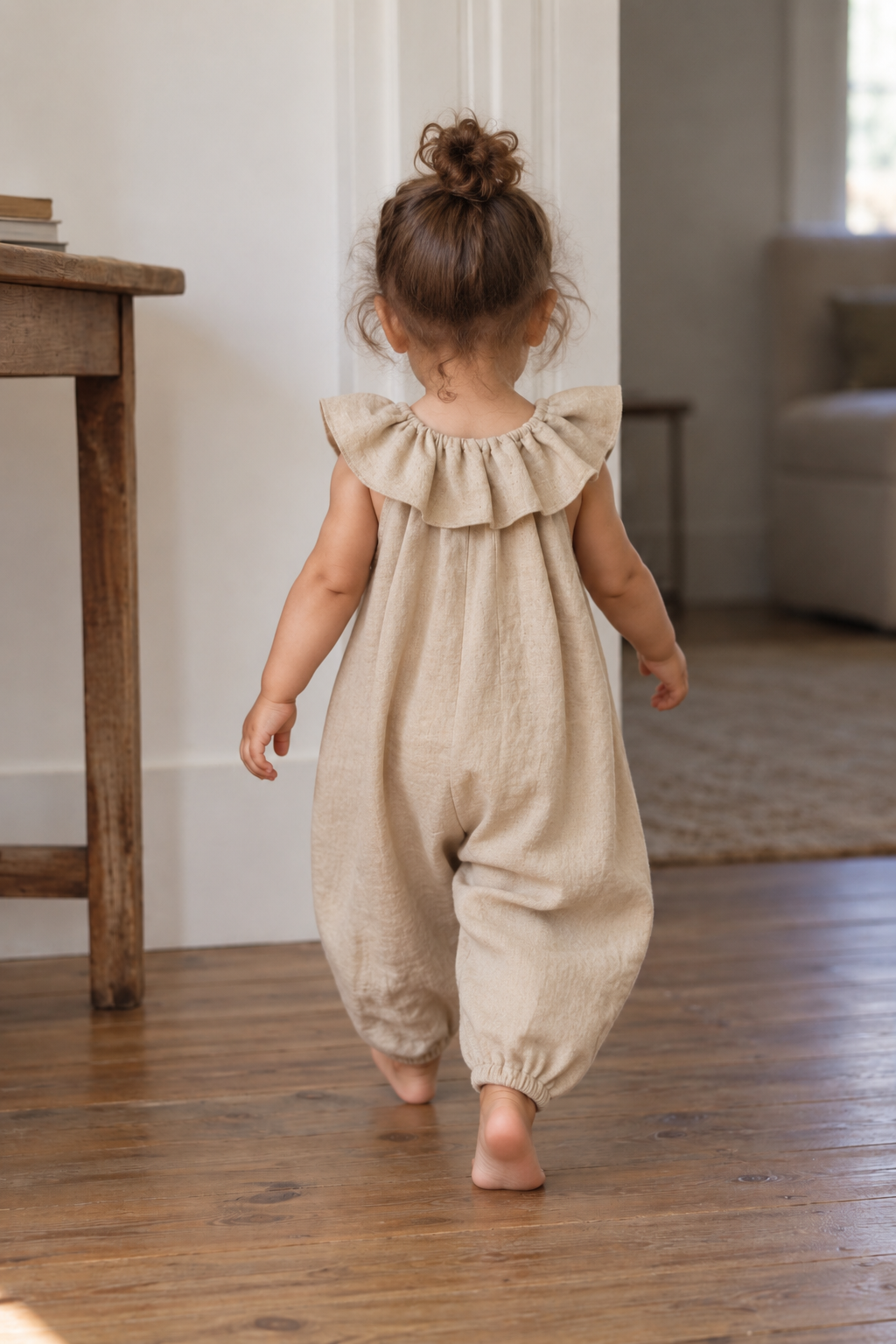 Marlowe Linen Romper | Antique Oat