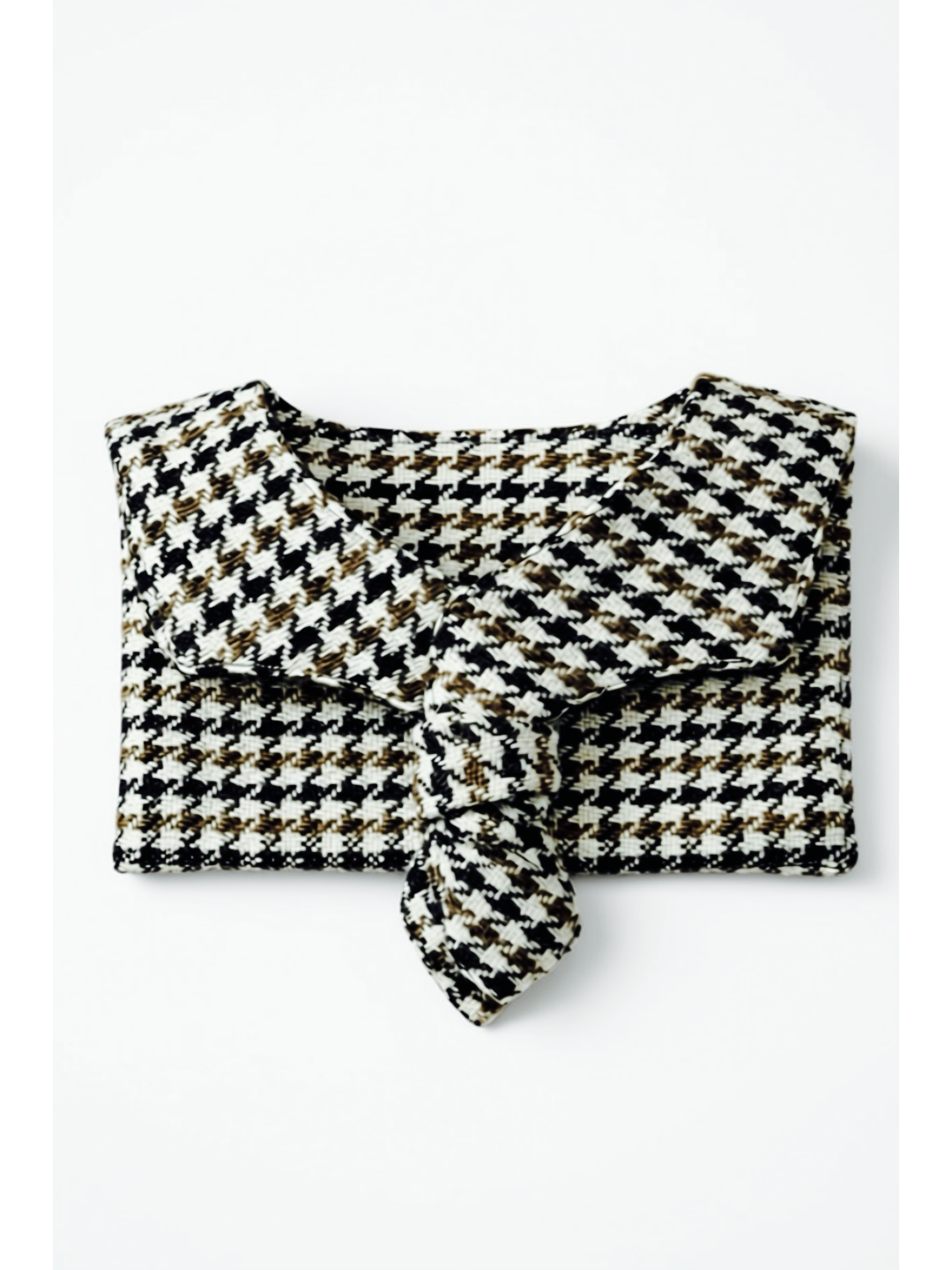 Sailor collar with Houndstooth wool patterned fabric on a white background