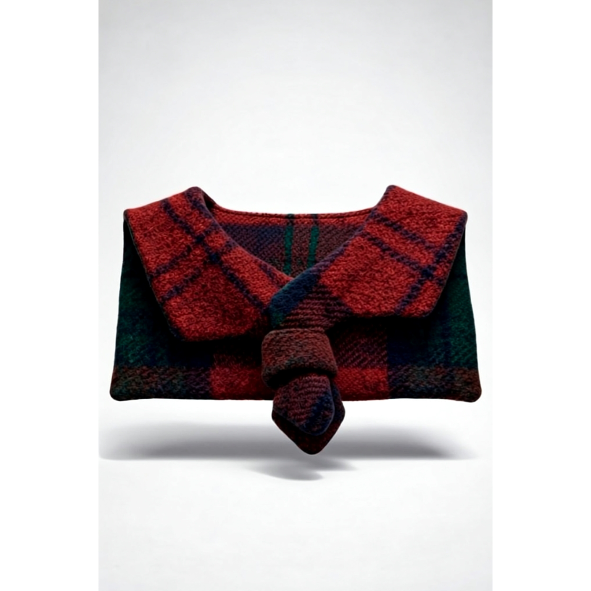 Wool Sailor Collar – Red and Green Tartan Baby Collar – Piper&Cloth