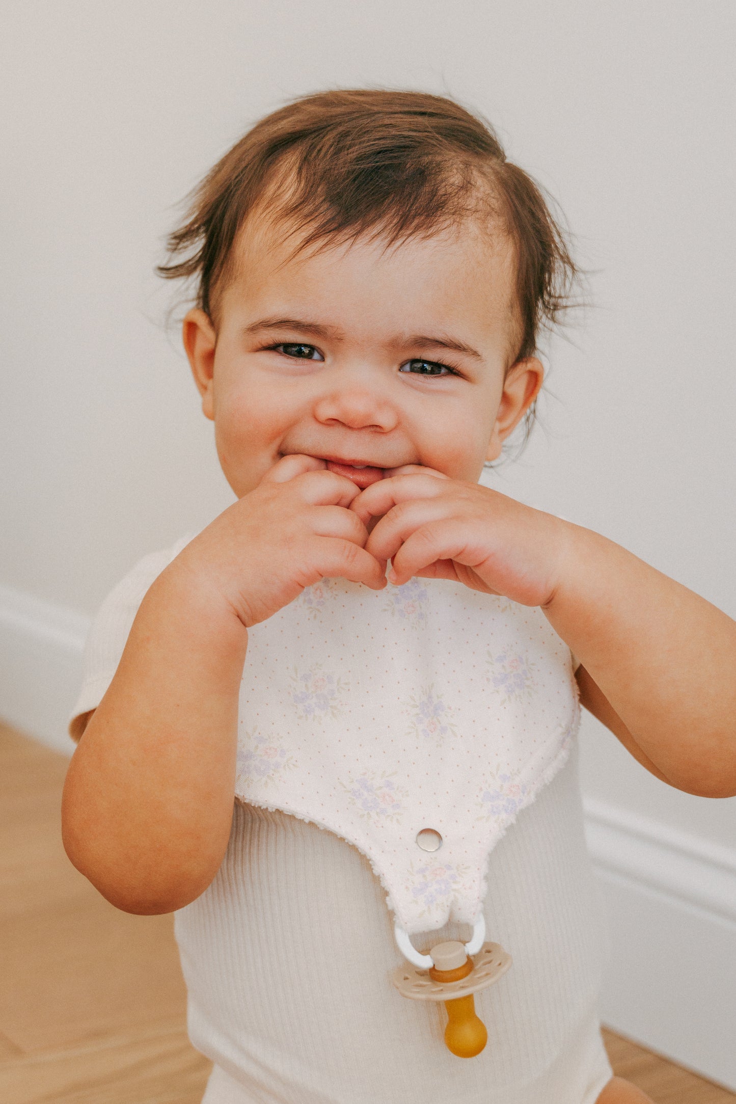Soothe & Snap Pacifier Bib | Petite Meadow Dots