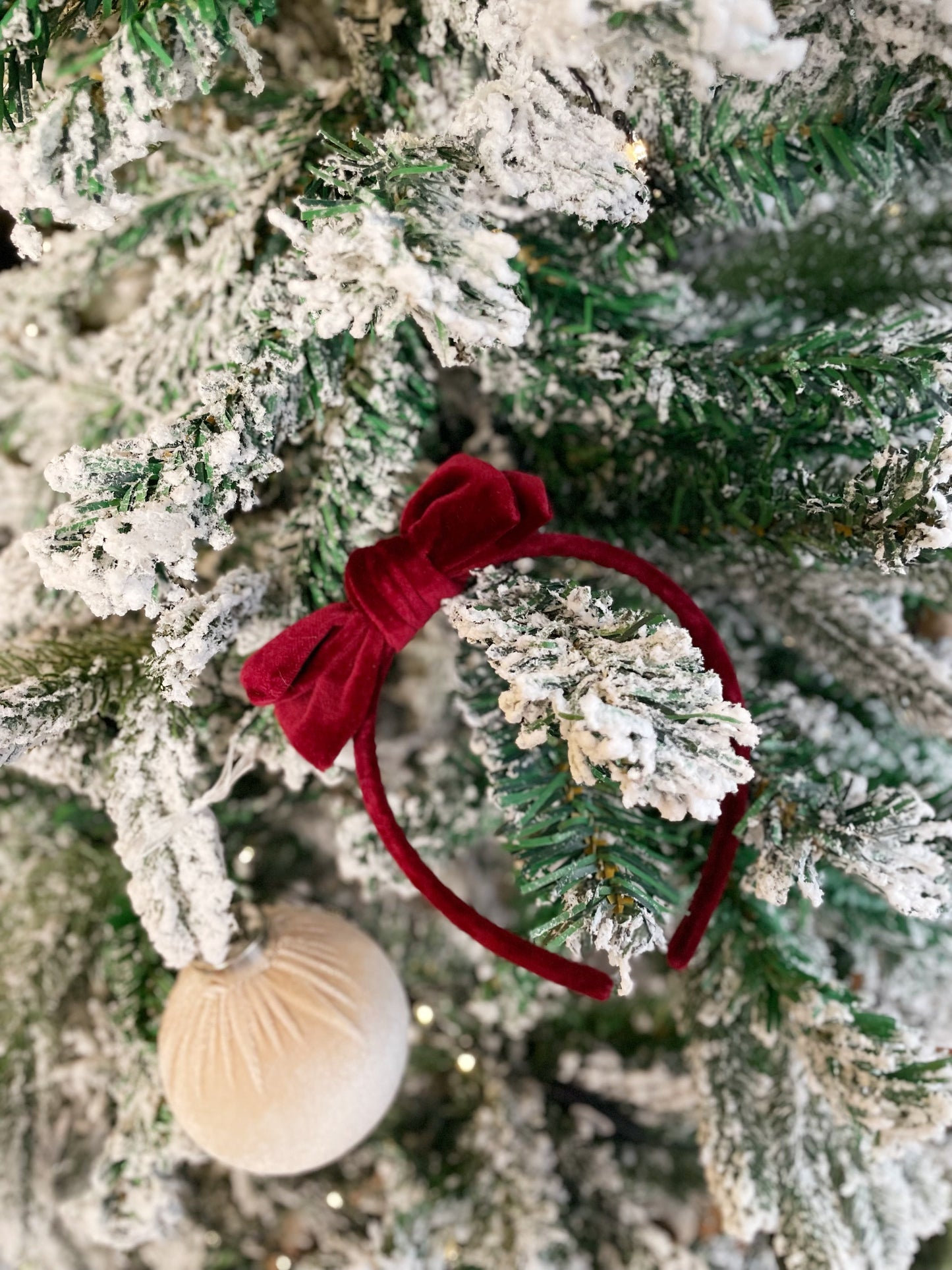 Cotton Velvet Headband Bow | Winterberry Red | Limited Edition