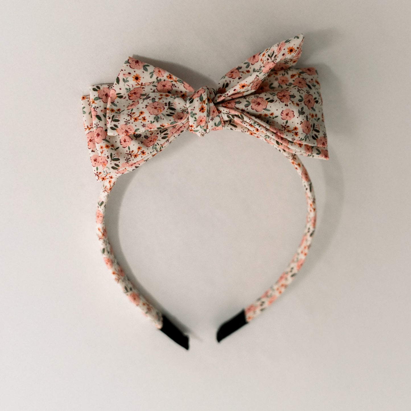 Three Little Bows Headband- Coquelicot