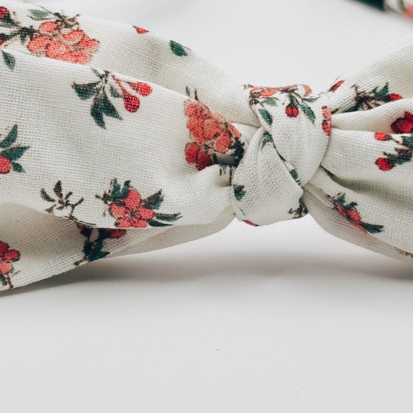 Three Little Bows Headband- Red Hypericum