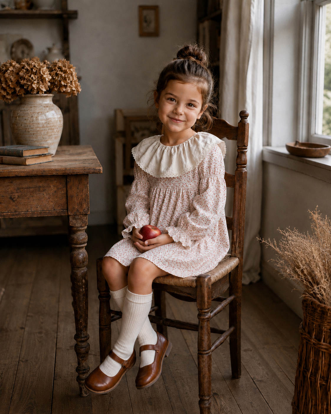 Marguerite Dress- Wild Rosebud Garden
