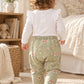 Ruffle Shoulder Bodysuit & Floral Linen Baby Gusset Pant Set
