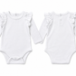 Ruffle Shoulder Bodysuit & Floral Linen Baby Gusset Pant Set
