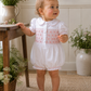 Camellia Smocked Romper | Heirloom Peach