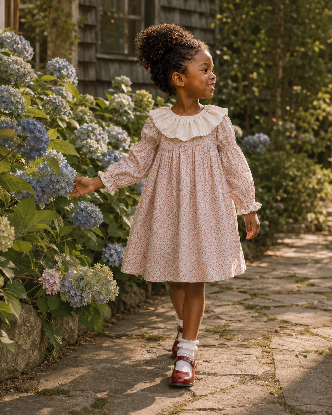 Marguerite Dress- Wild Rosebud Garden