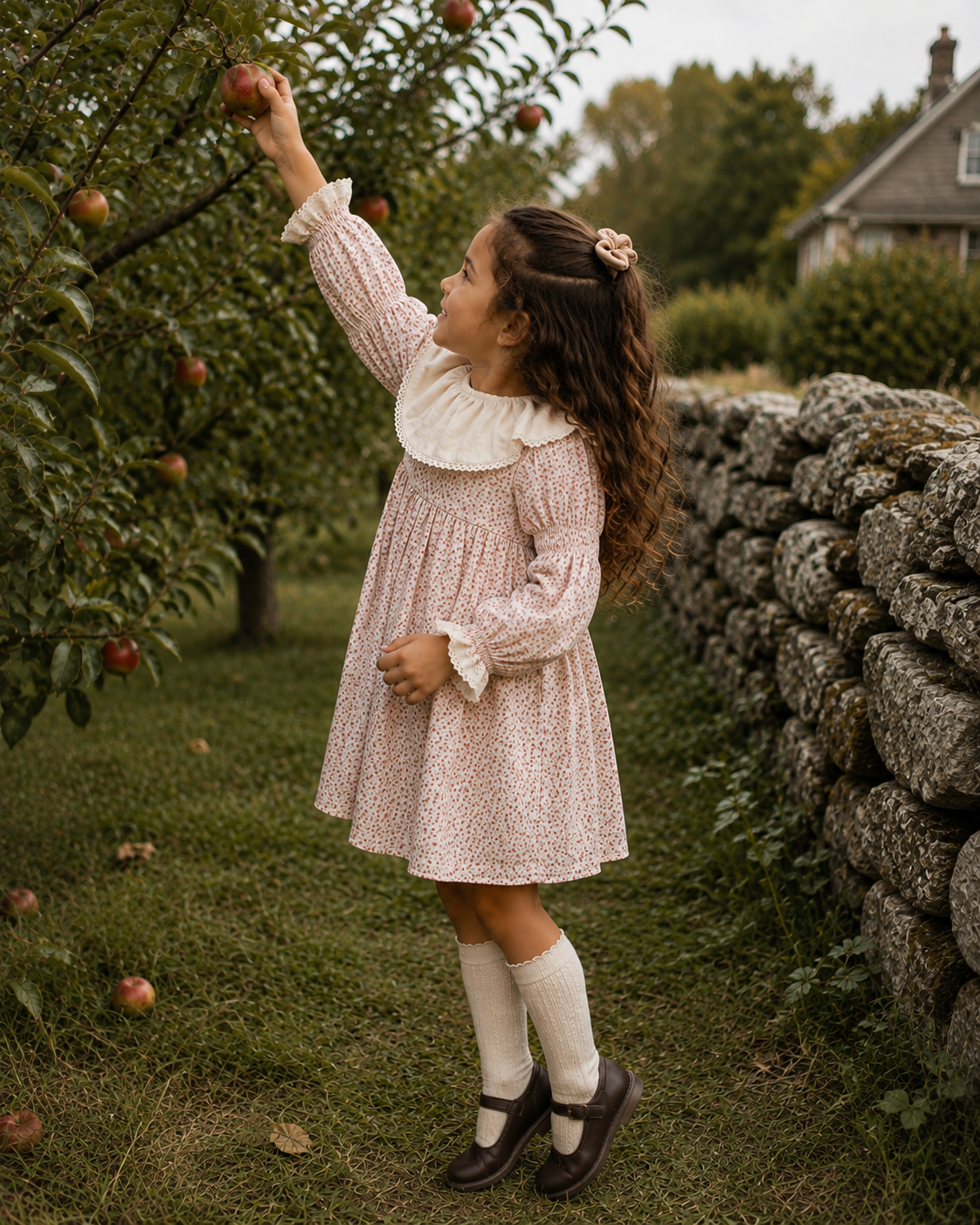 Marguerite Dress- Wild Rosebud Garden