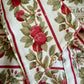 Close-up of fabric with red berry pattern