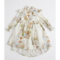 Floral dress with animal print on a white background