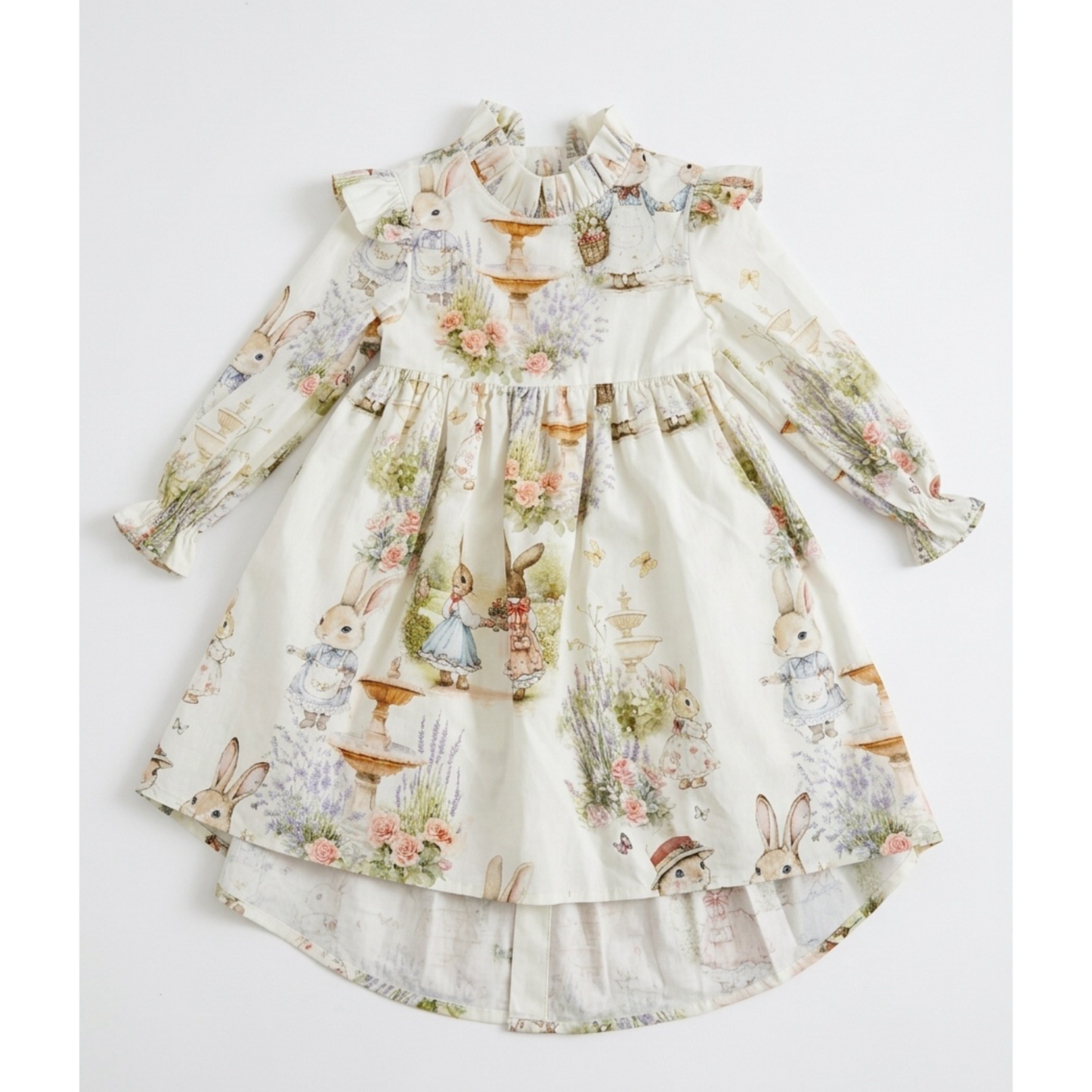 Floral dress with animal print on a white background