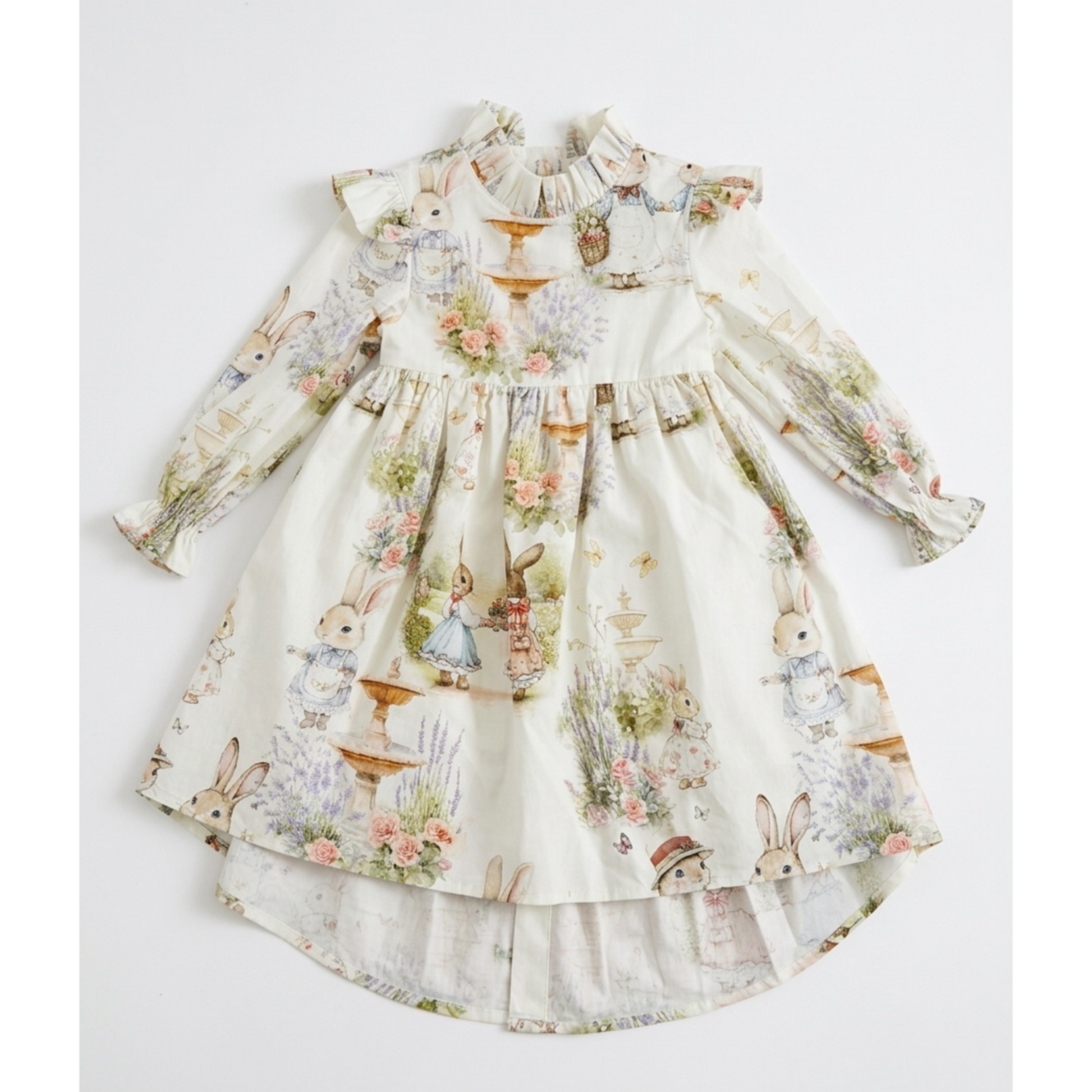 Floral dress with animal print on a white background