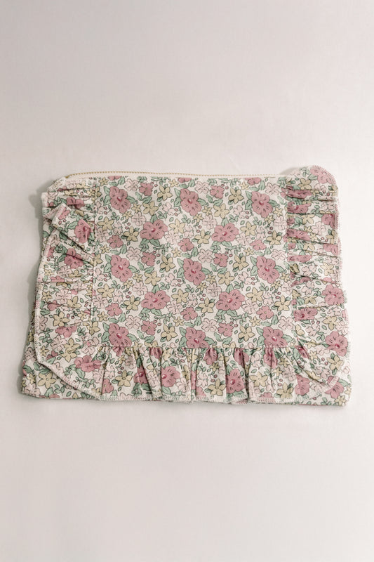 Betsy Ann | Timeless Floral Ruffle Zipper Pouch