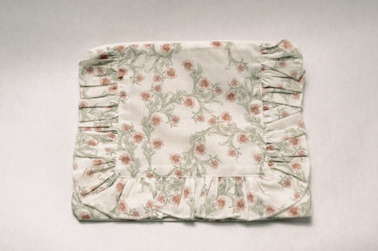 Lilac Vine Scroll |Timeless Floral Ruffle Zipper Pouch