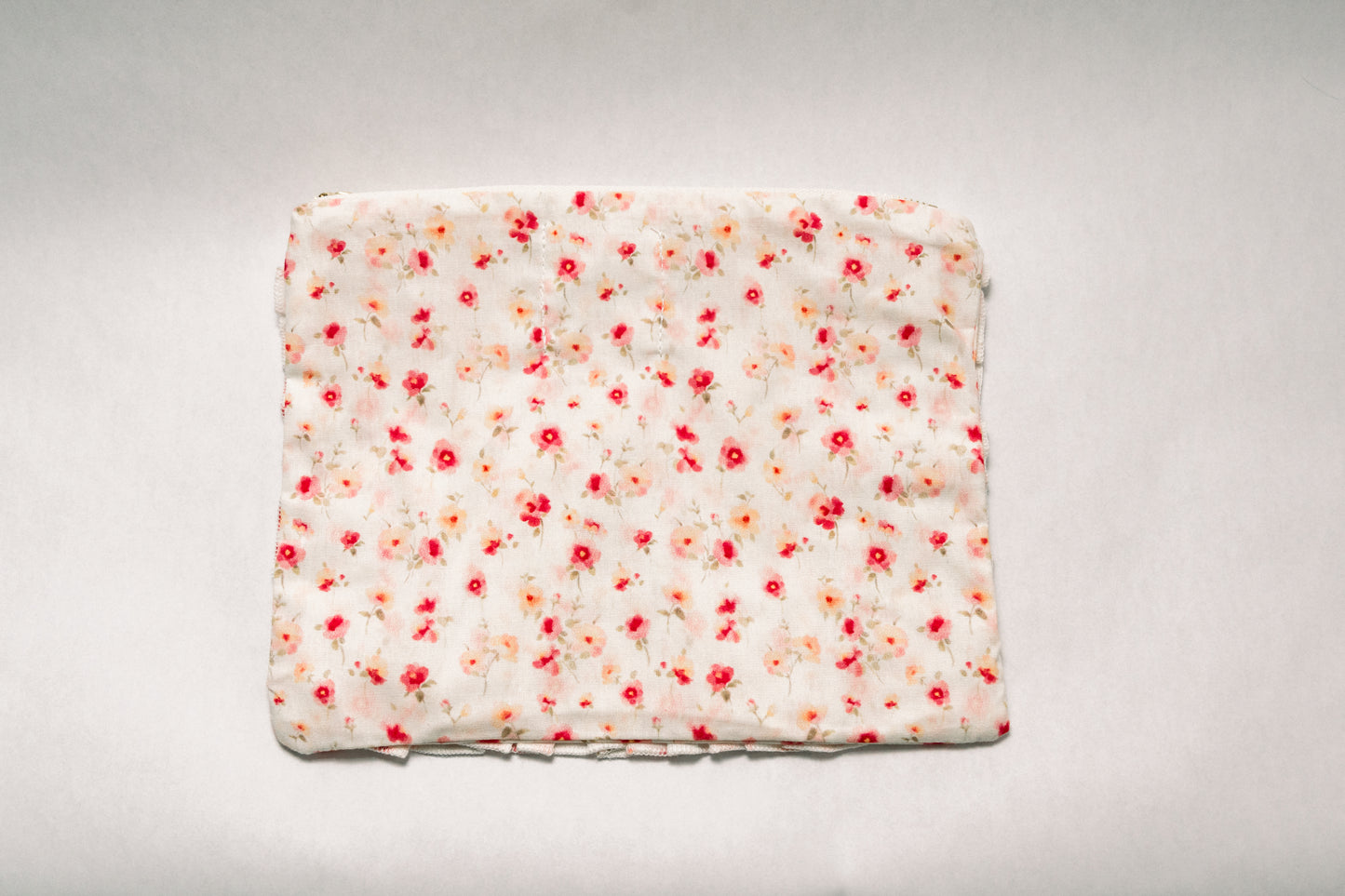 Sunset Petal | Timeless Floral Ruffle Zipper Pouch