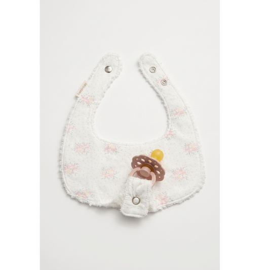 Soothe & Snap Pacifier Bib | Petite Meadow Dots