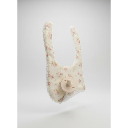 Antique Rose Pacifier Bib