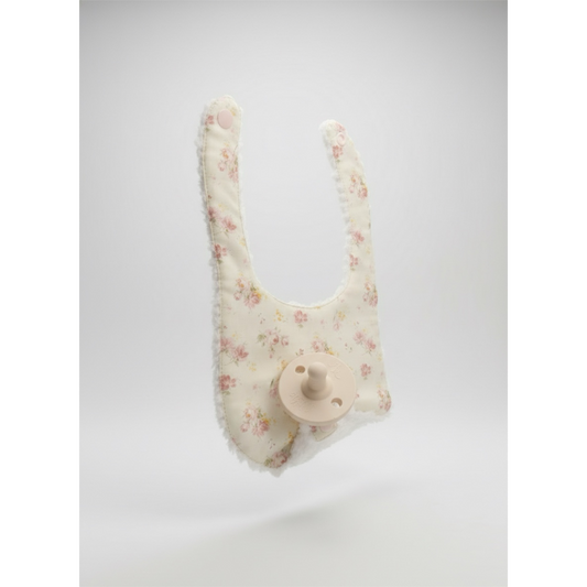 Antique Rose Pacifier Bib