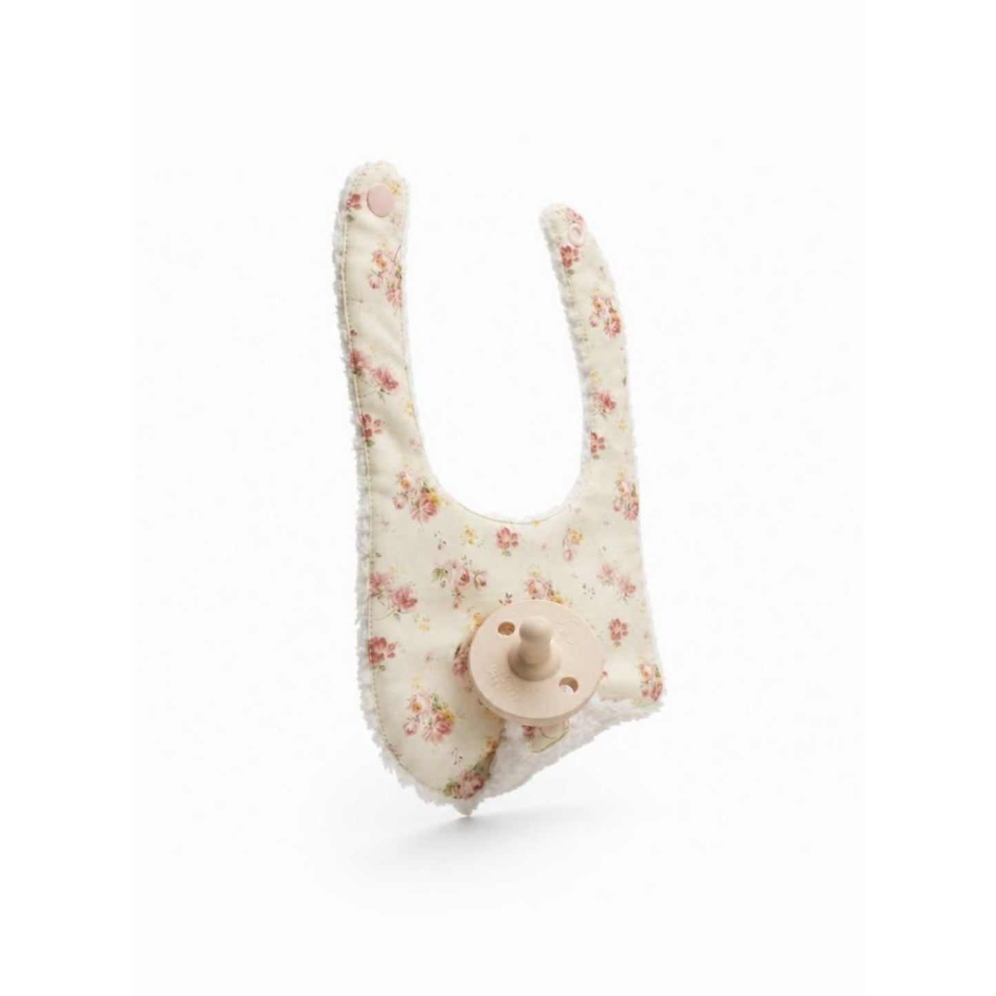 Soothe & Snap Pacifier Bib- Antique Rose