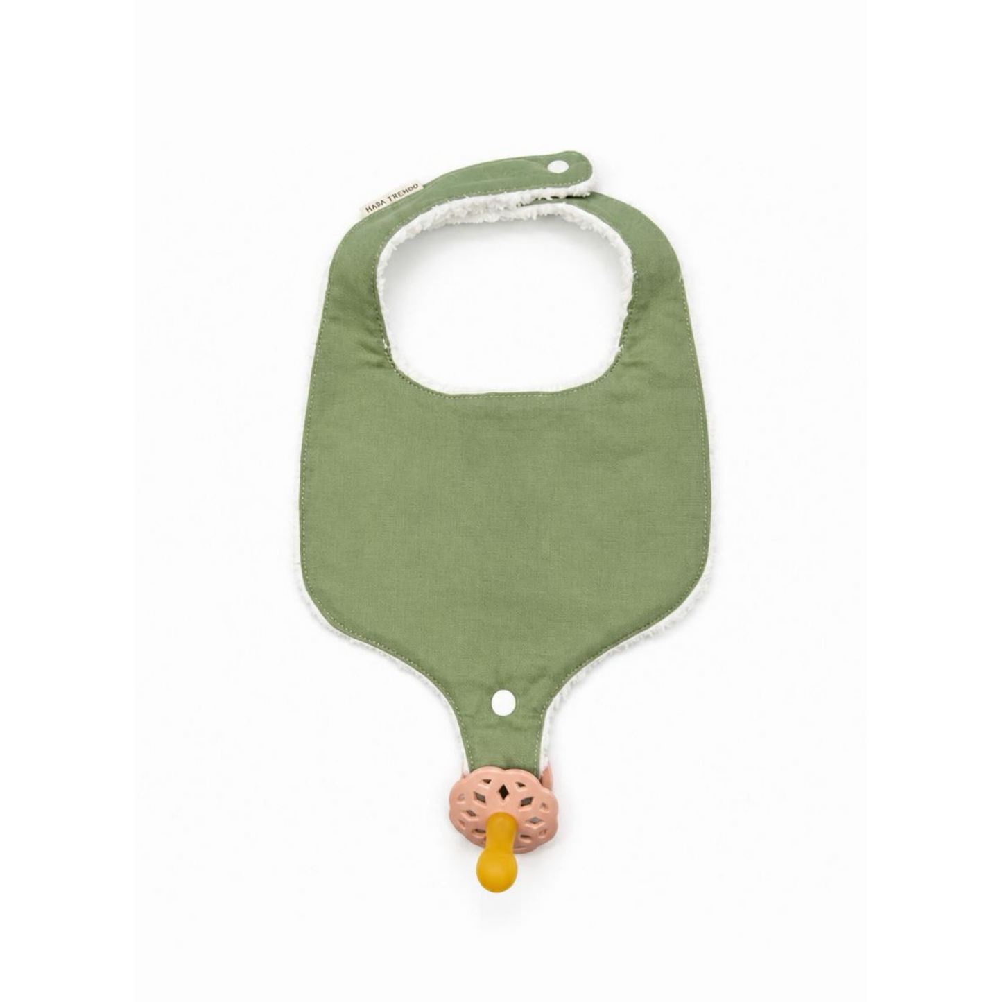Soothe & Snap Pacifier Bib- Olive Grove