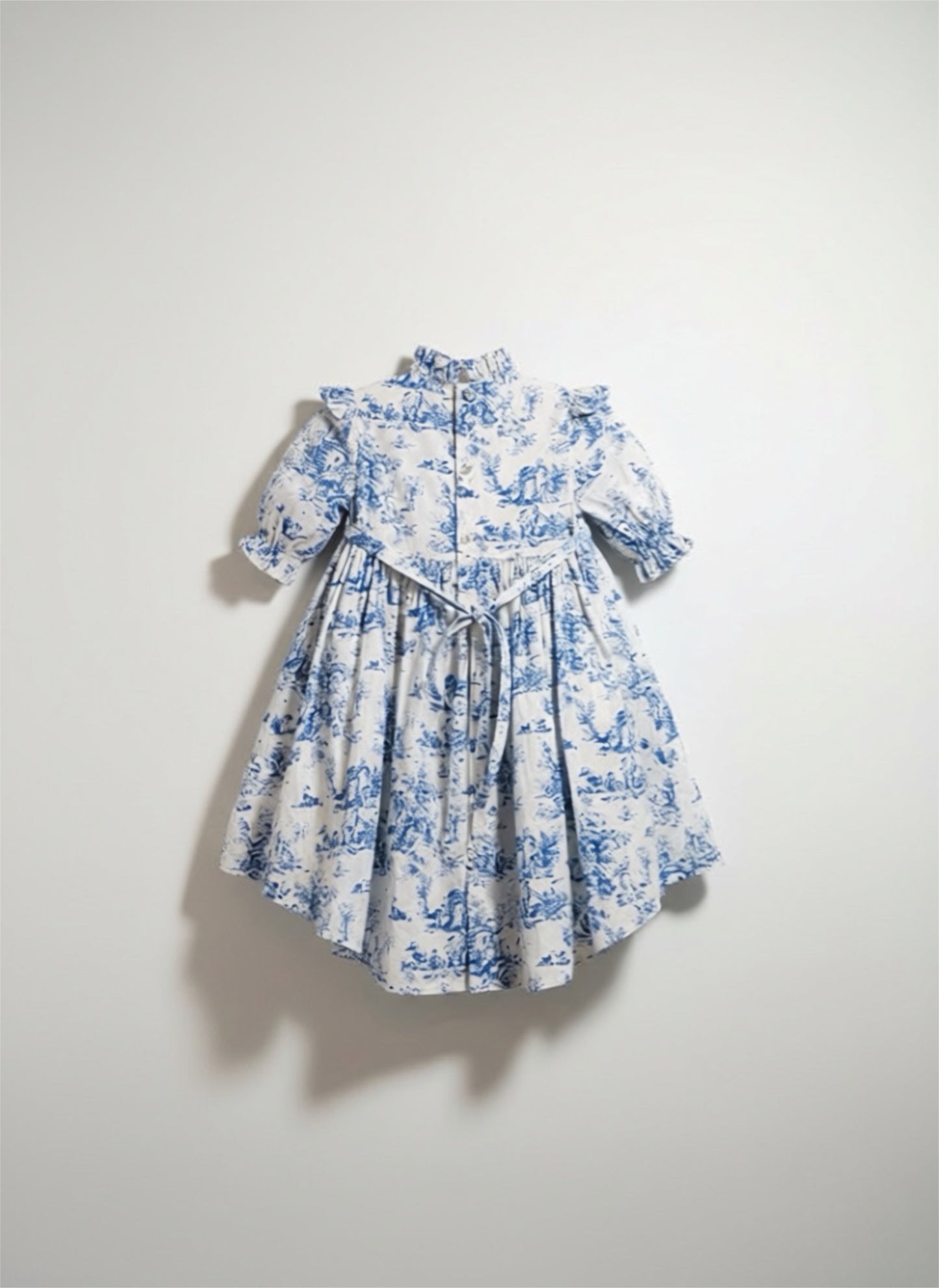 Aoki Dress-Blue Toile | Short Sleeve