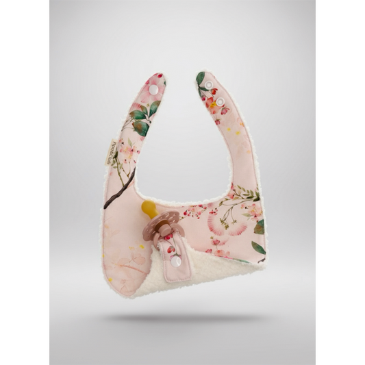 Soothe & Snap Pacifier Bib – Blush Botanical