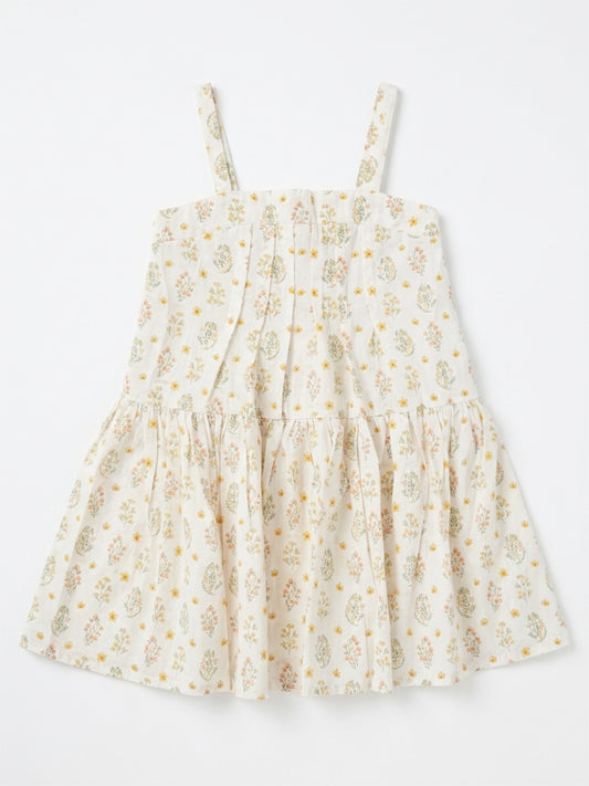 Hikari Pintuck Dress | Golden Blossom