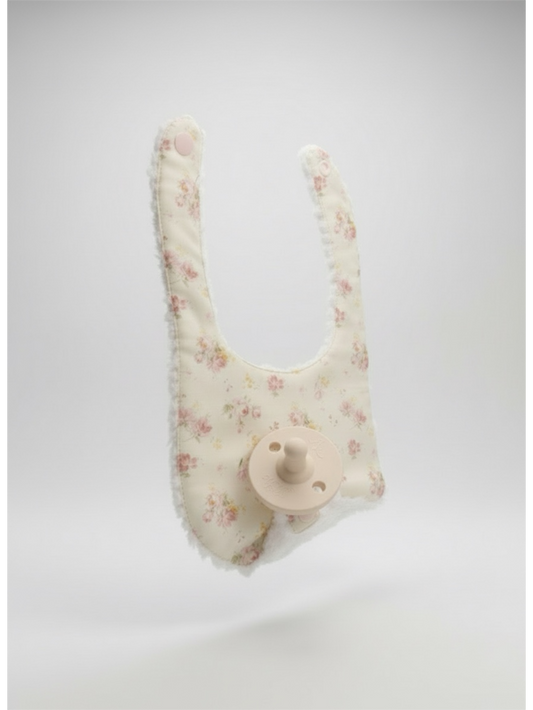 Soothe & Snap Pacifier Bib- Antique Rose