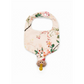 Floral-patterned baby teether on a white background