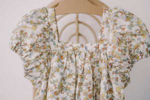 The Weekend Dress Short Sleeve- Mustard Sage Blossom