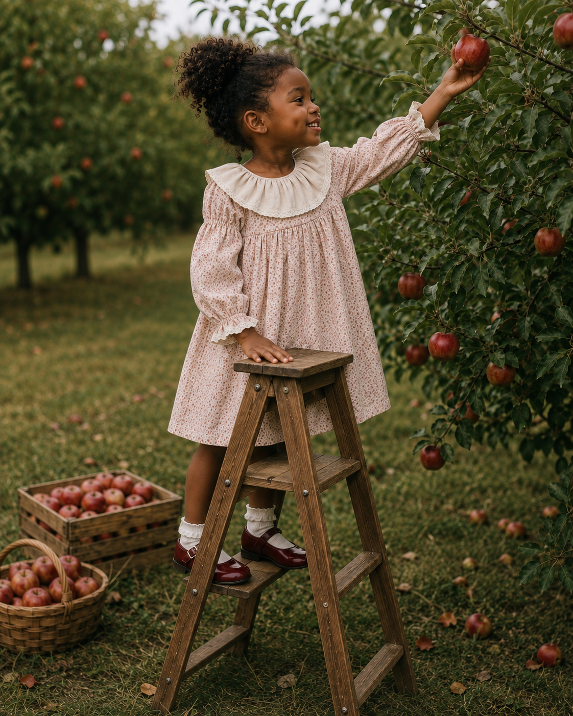 Marguerite Dress- Wild Rosebud Garden