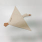 Beige fabric goose toy on a white background