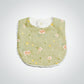 Linen Baby bib in Hedgerow Floral with soft cotton chenille backing
