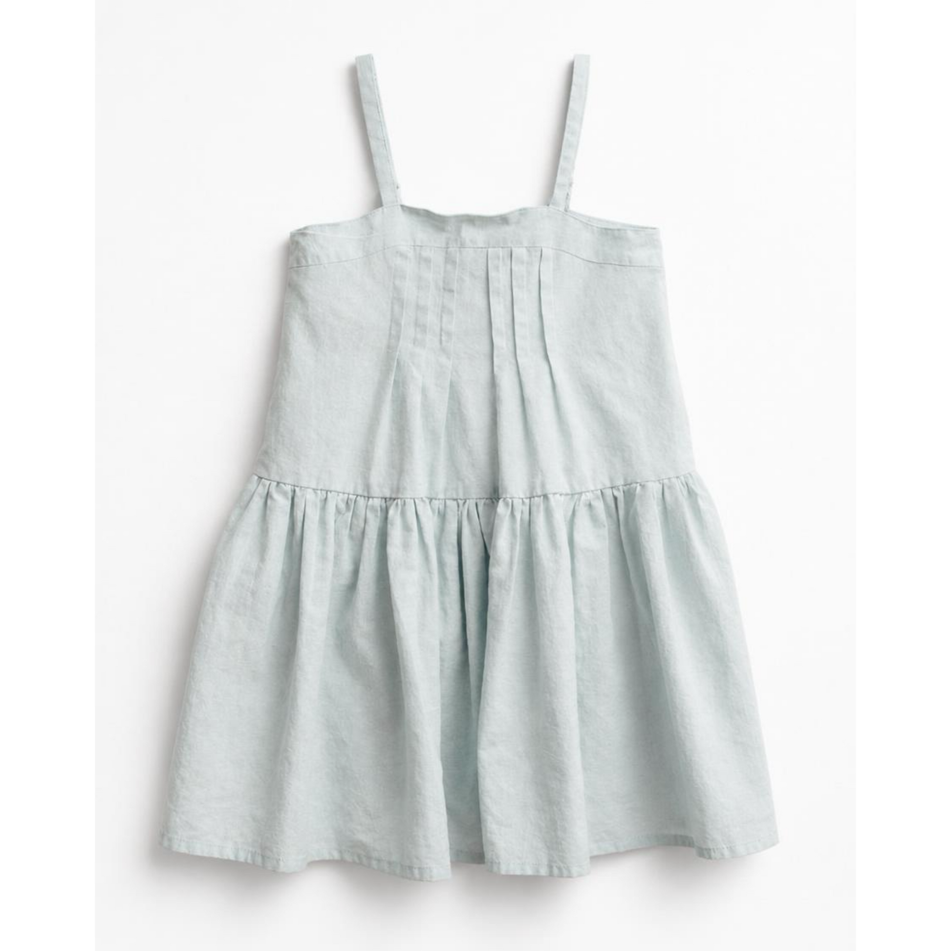 Light blue dress with thin straps on a white background