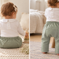 Peter Pan Collar Bodysuit & Linen Baby Gusset Pant Set