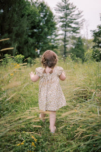 The Weekend Dress Short Sleeve- Mustard Sage Blossom