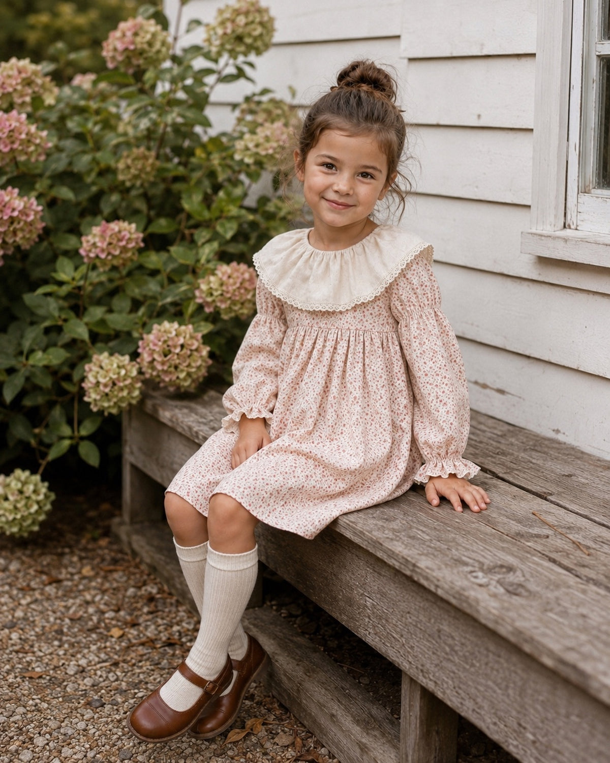 Marguerite Dress- Wild Rosebud Garden