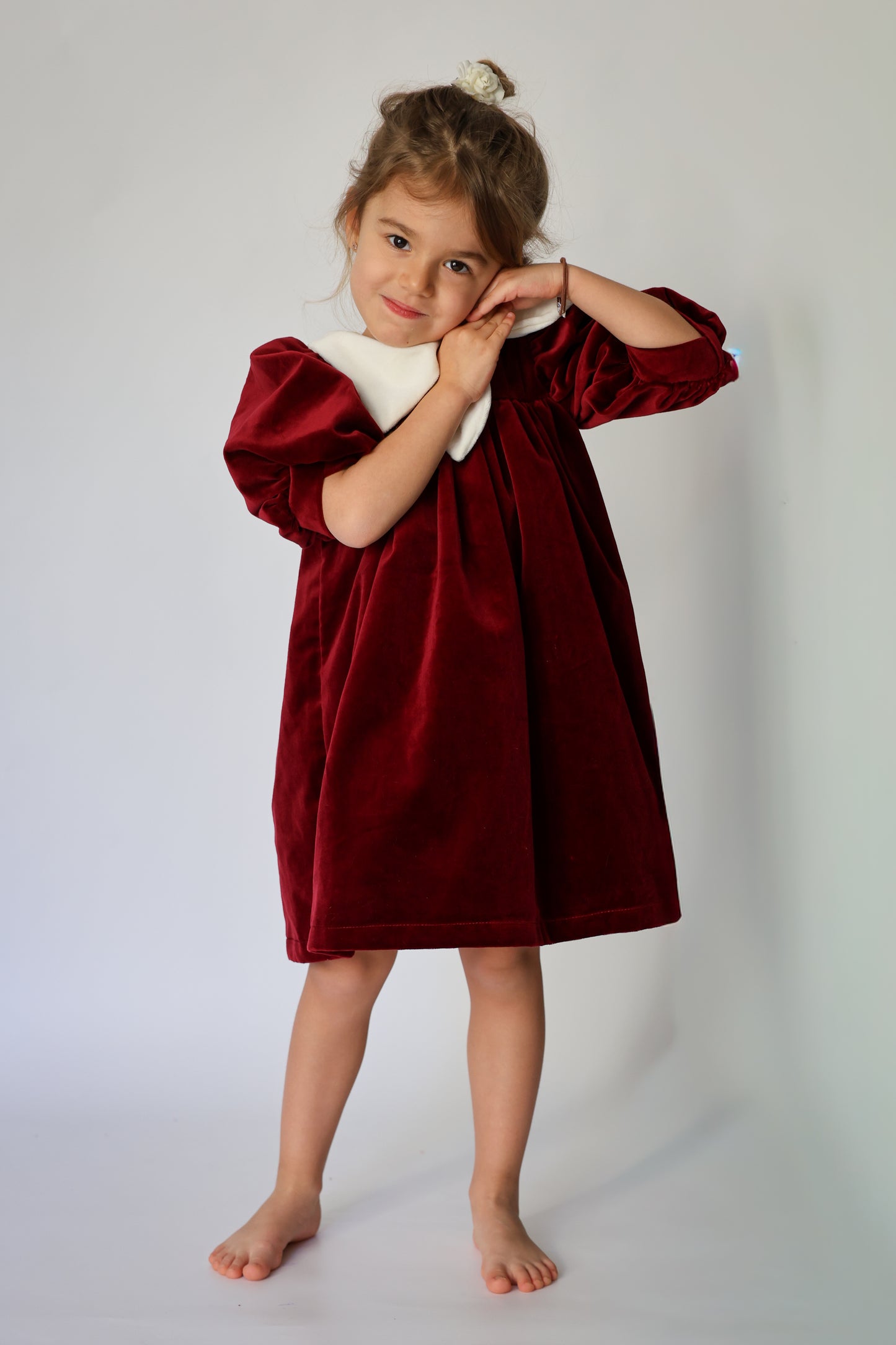 Rosemoor Dress |  Winterberry Red  Cotton Velvet