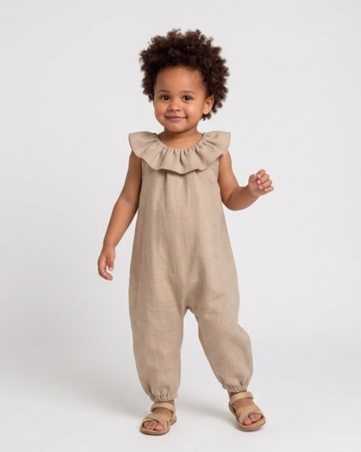 Marlowe Linen Romper | Antique Oat