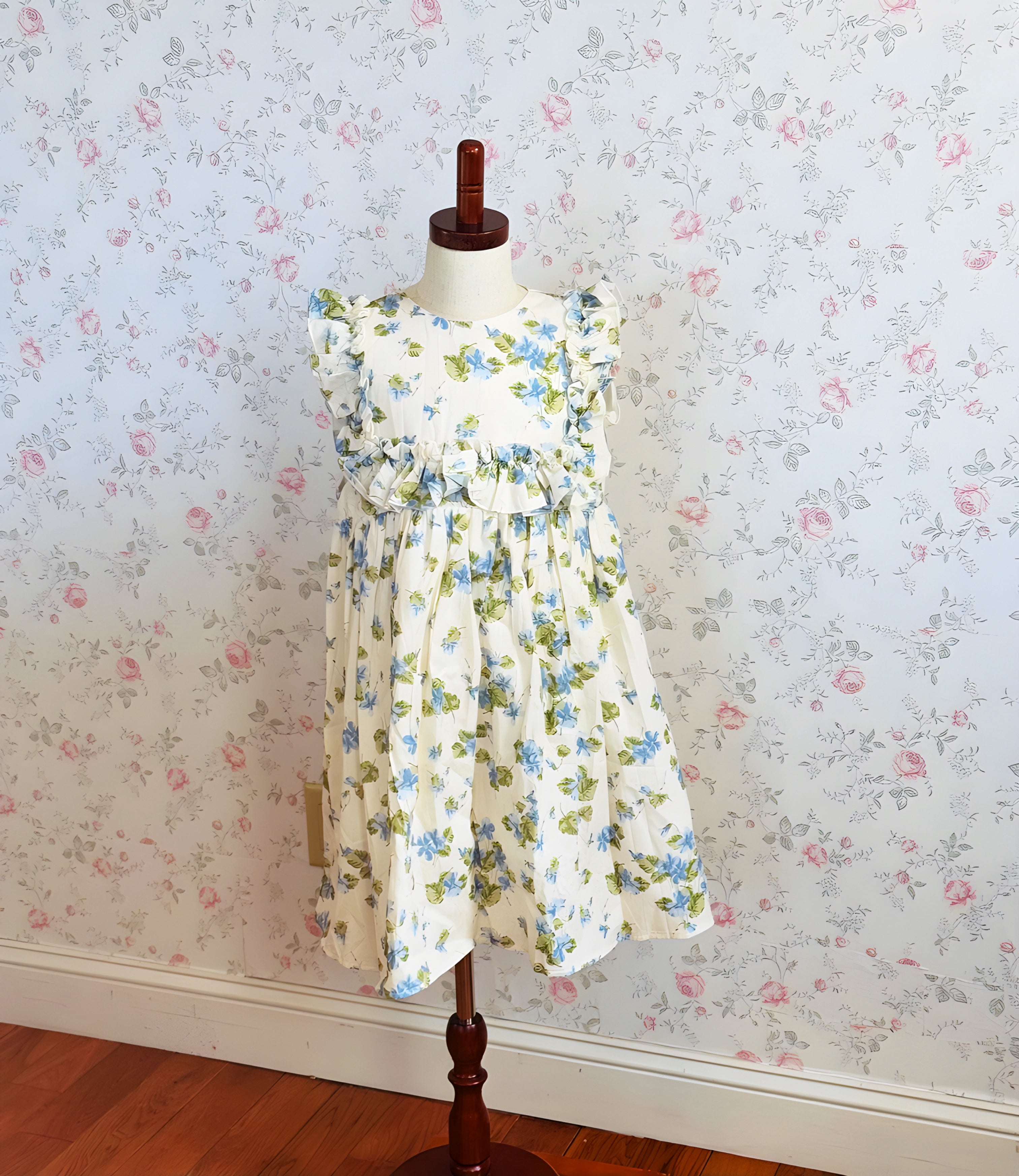 Neomi Dress-Muted Blue Blossom