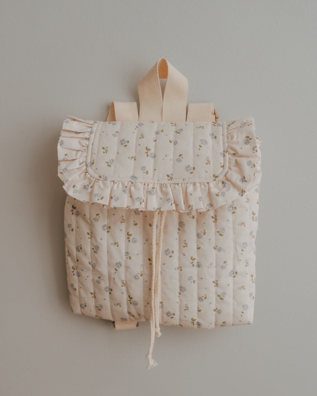 Quilted Floral Rucksack-Wildflower Cream