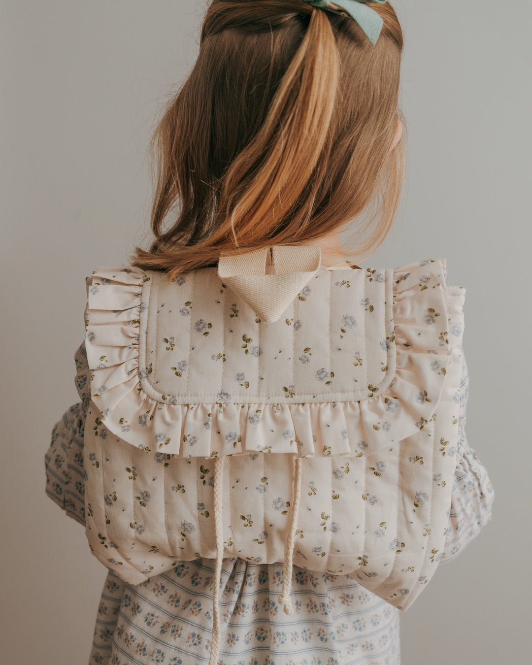 Quilted Floral Rucksack-Wildflower Cream