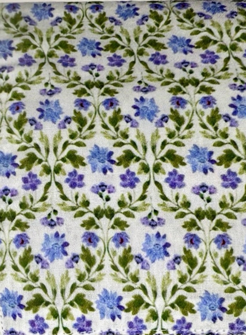 Wisteria Lane |Timeless Floral Ruffle Zipper Pouch