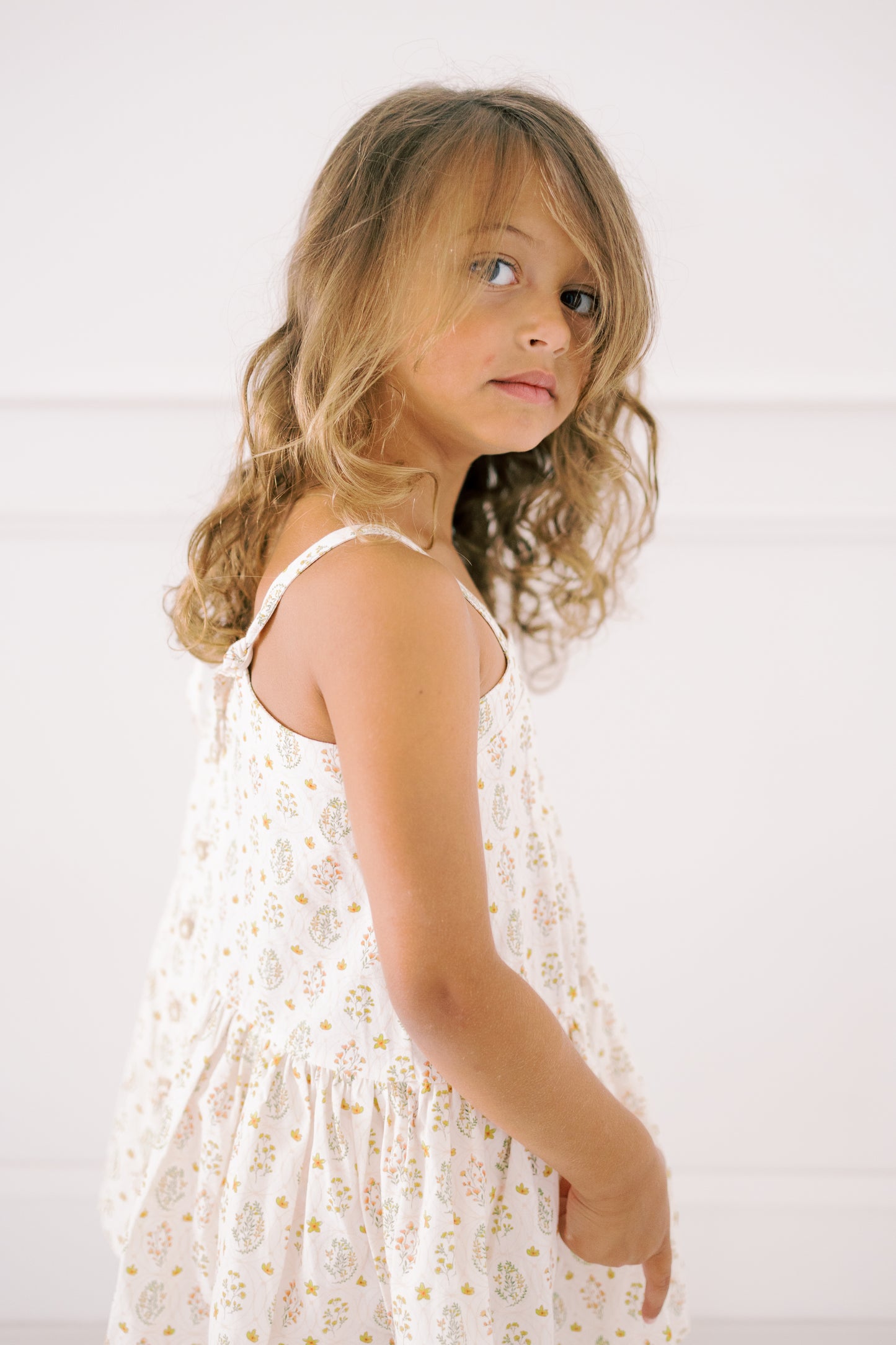 Hikari Pintuck Dress | Golden Blossom