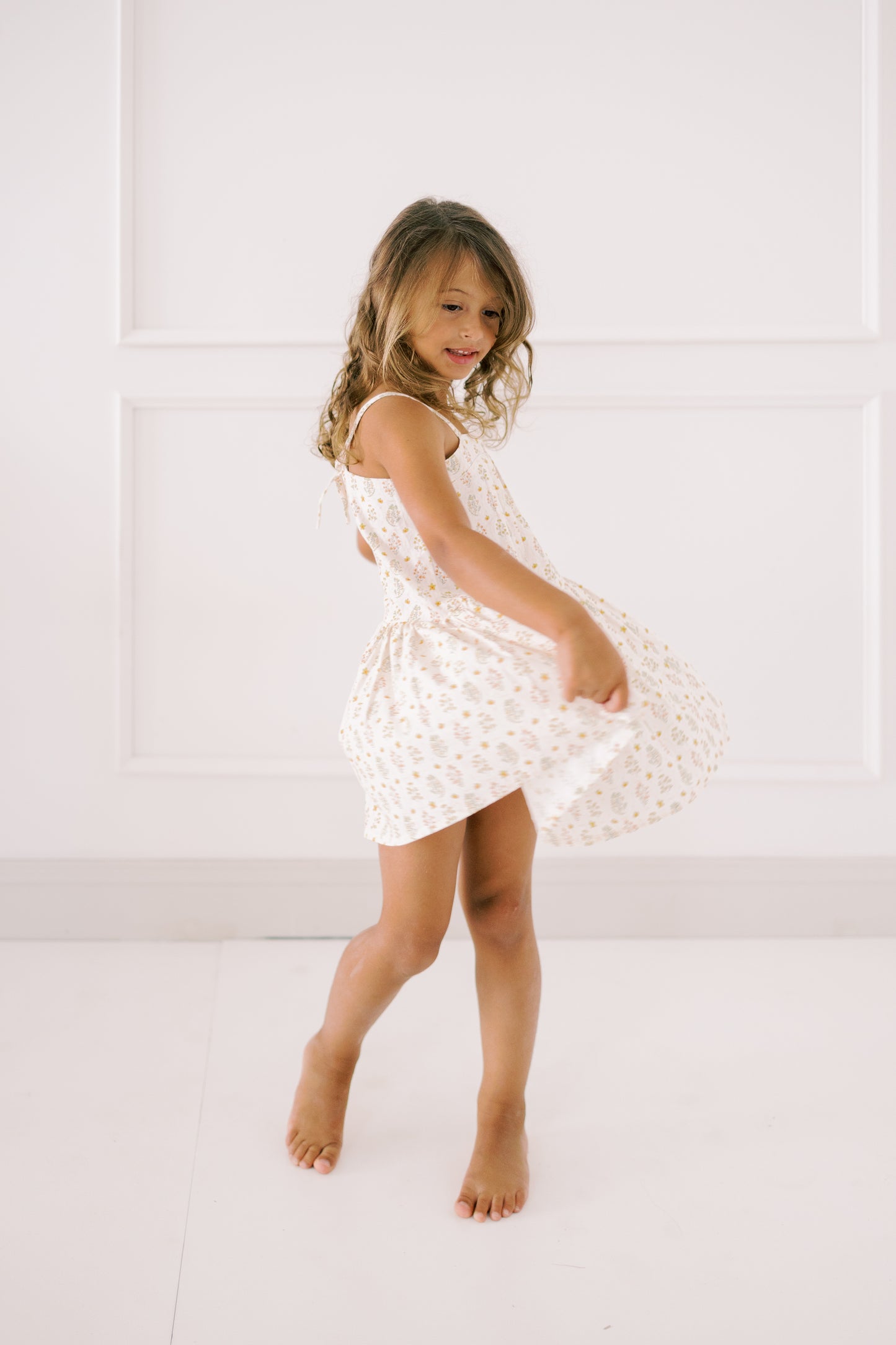 Hikari Pintuck Dress | Golden Blossom