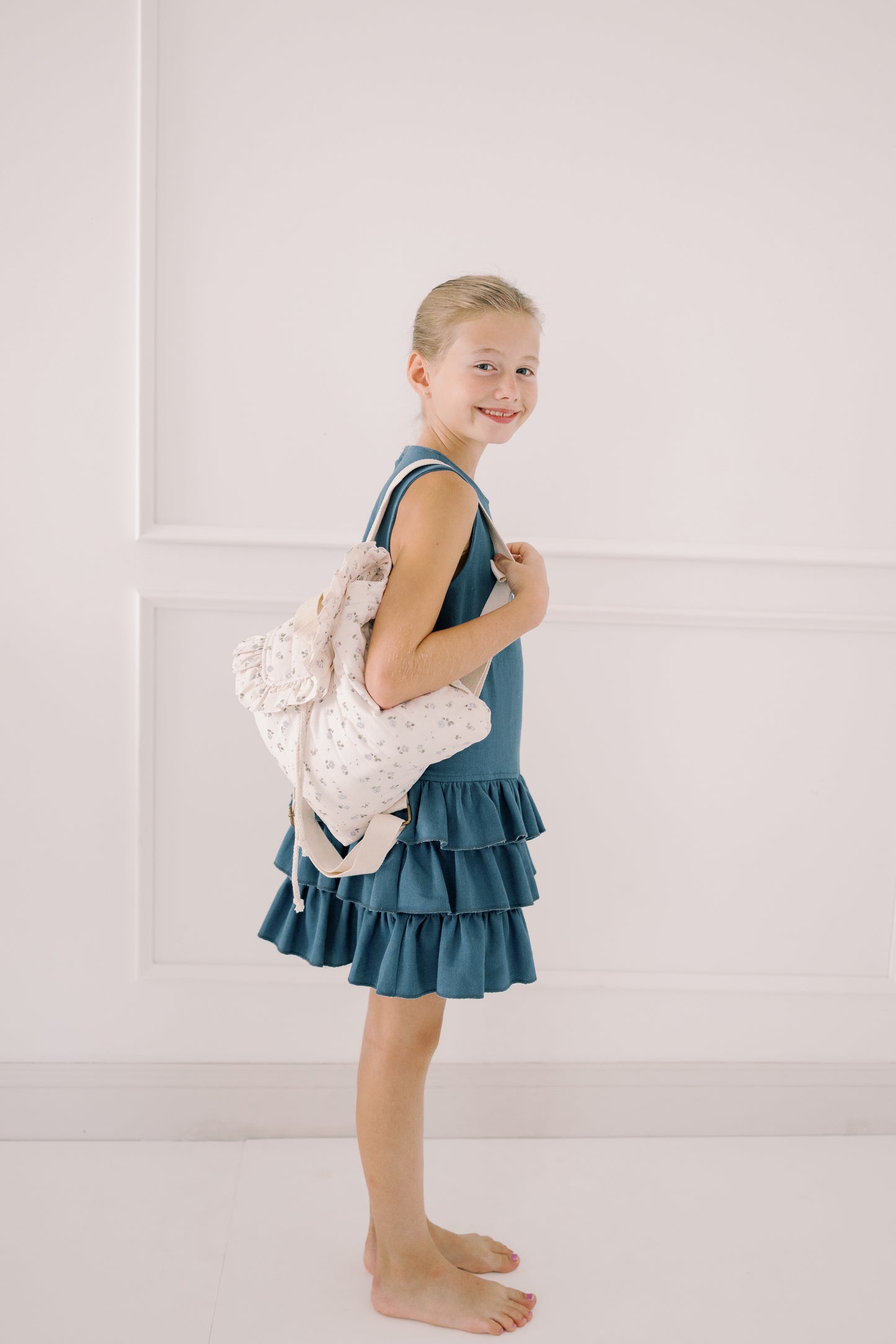 Eloise Quilted Backpack | Vintage Petite Blue